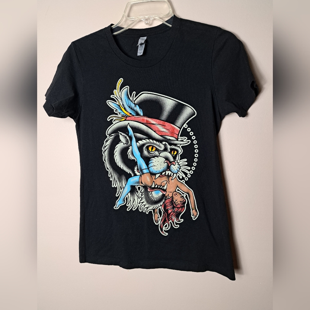 VILLIAN ARTS Tattoo Arts Festivals 2022 t-shirt Short Sleeve Tattoo Cat Woman